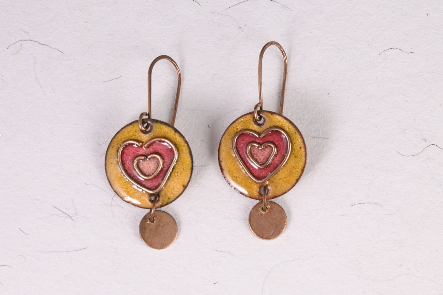 Handcrafted Dil Orange/Bronze Enamel Earrings