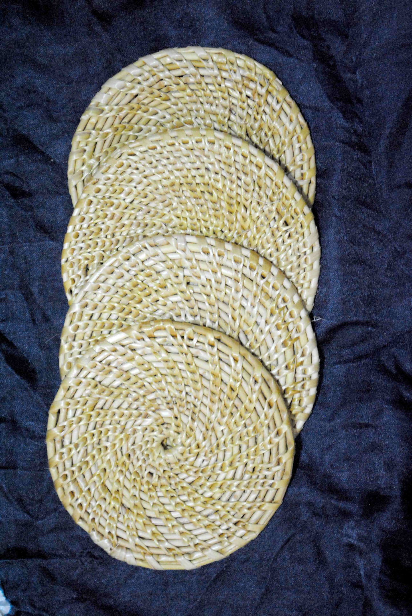 Two copper enameled lamps, coasters and cookies as part of gift box