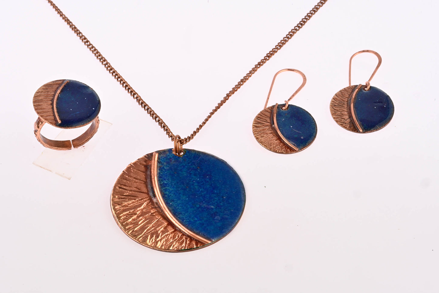 Hand Crafted Copper Enamel -  Kakan Blue Set