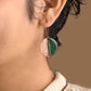 Hand Crafted Copper Enamel -  Kakan Green Earrings