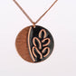 Hand Crafted Copper Enamel -  Leaflet Coal Pendant Small