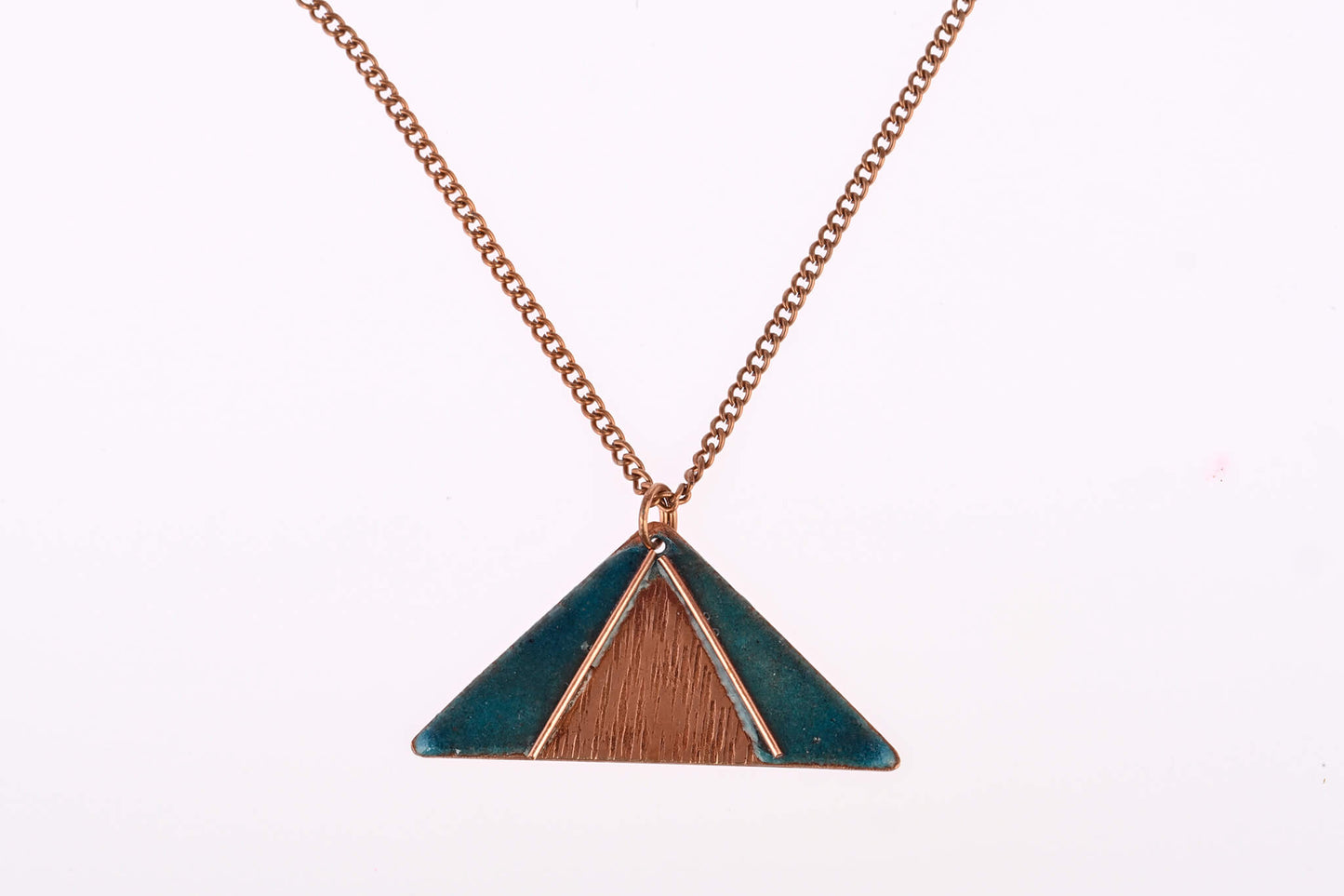 Hand Crafted Copper Enamel - Triphuli Blue Pendant