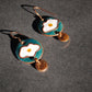 Copper enamel trinkets, earrings handcrafted in Maharashtra, India. Funky egg design