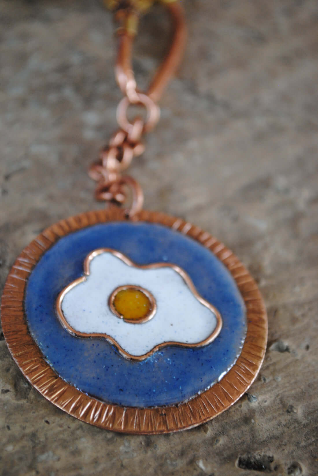 Ande ka Funda KeychainCopper enamel trinkets, keychain handcrafted in Maharashtra, India. Funky egg design