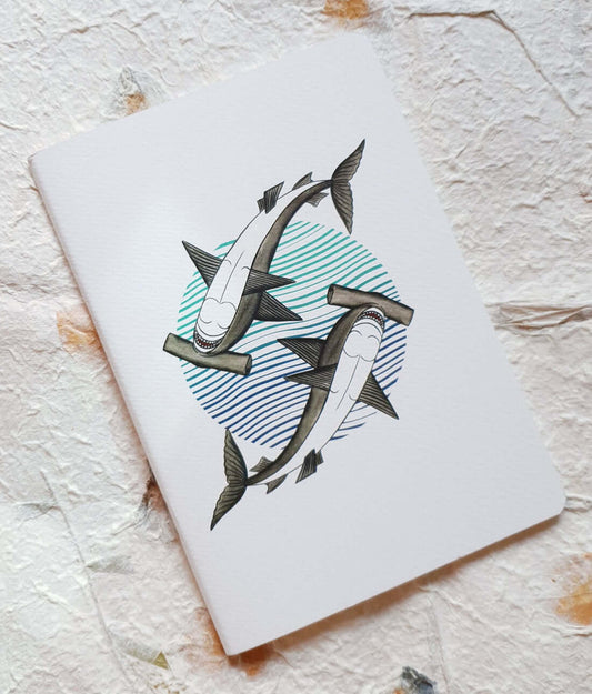 Sockeyed Salmon in Patchitra handcrafted Notebook (Single), to raise awareness of marine environment