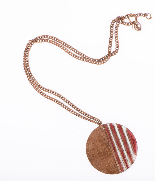 Handcrafted Copper Enamel Fire Small Pendant