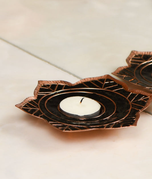 Ekibeki Handcrafted Tealight holder Deeva (Set of 2)