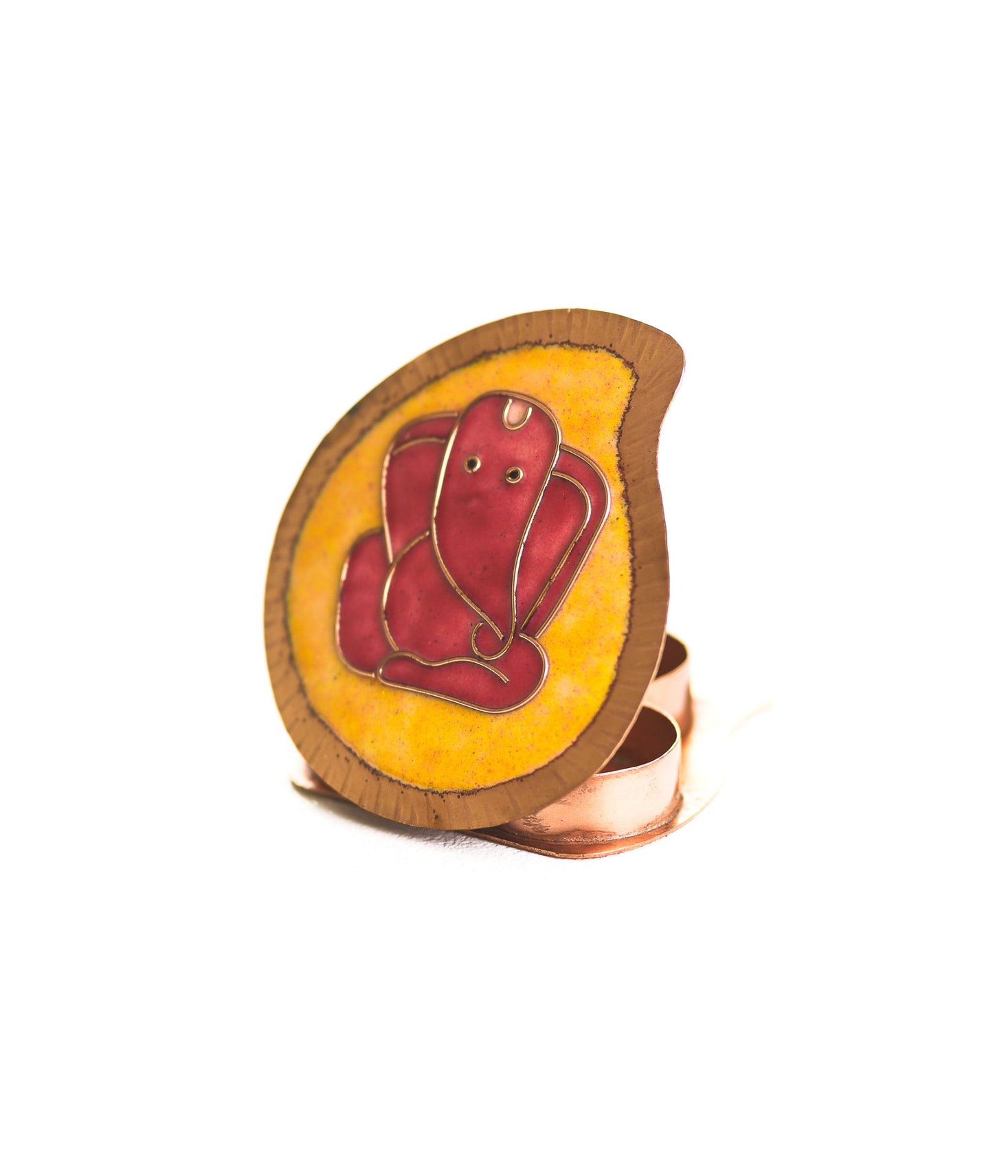 Ekibeki Ganesha Kumkum Holder (Yellow)