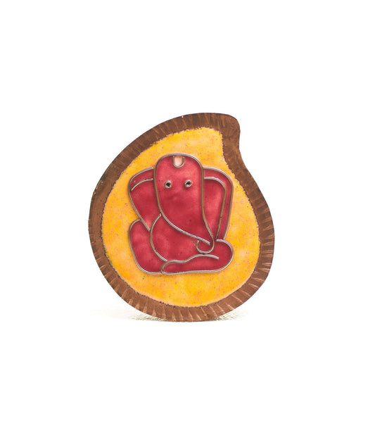 Ekibeki  Handcrafted Ganesha Kumkum Holder (Yellow)