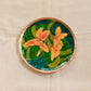 Handcrafted Copper Enamel Green Canna Wall Plate-3 sizes