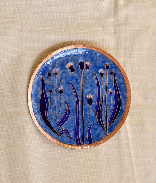 Ekibeki Handcrafted Gardens of Vishwakarma Copper Enamel Wall Plate - Pastels Emilia (1pc)