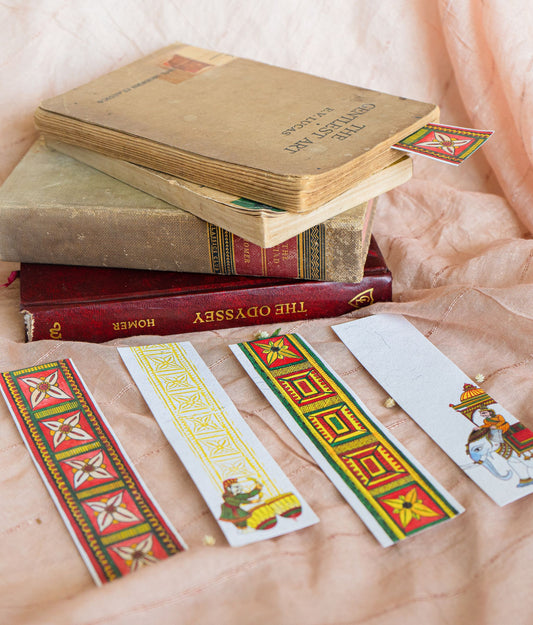 Set of 6 Chitrakathi Motif Notebooks & Bookmarks
