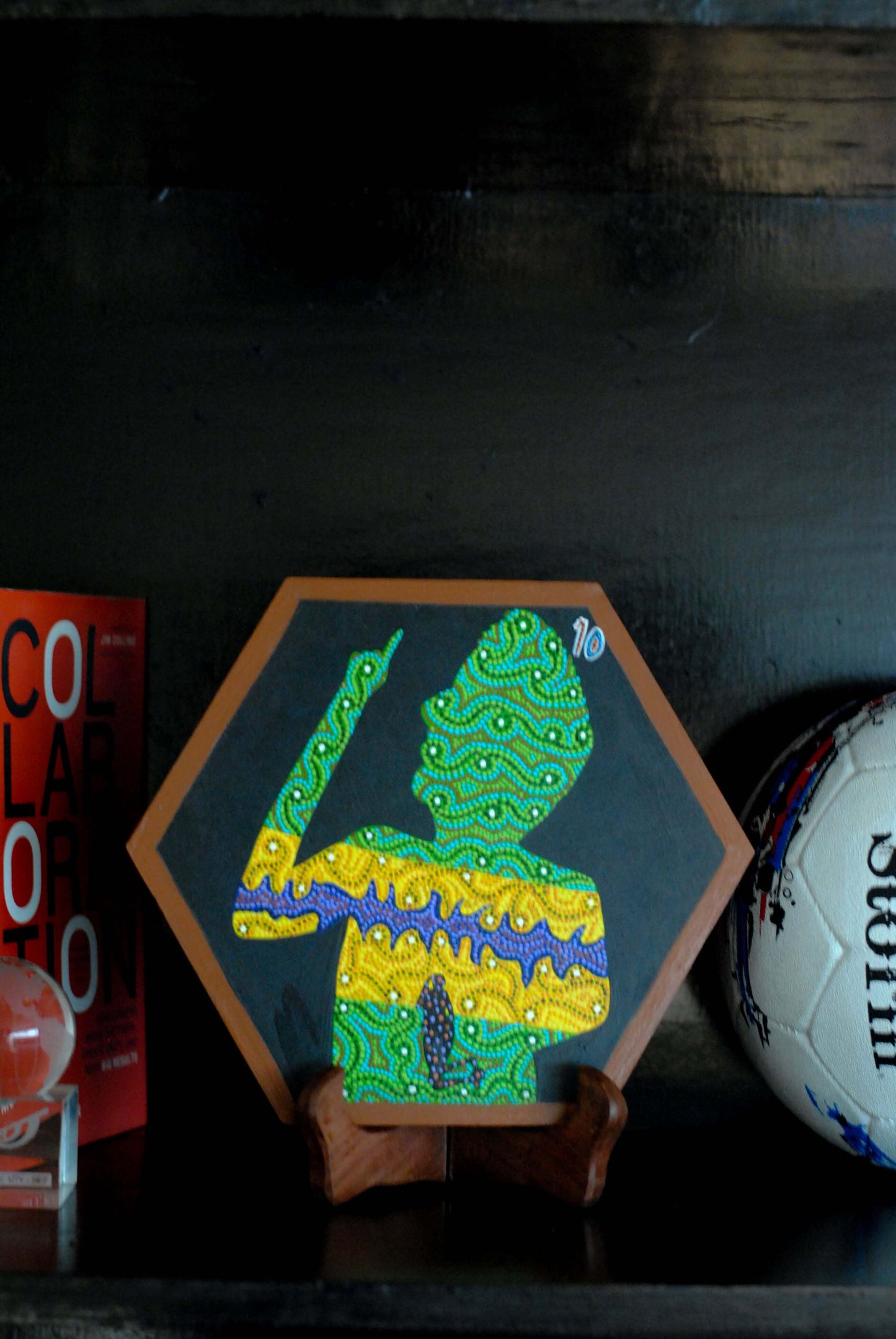 Copper enameled wallplates to celebrate FIFA legacies, Neymar Jr in Bhil painting. With The Plated Project