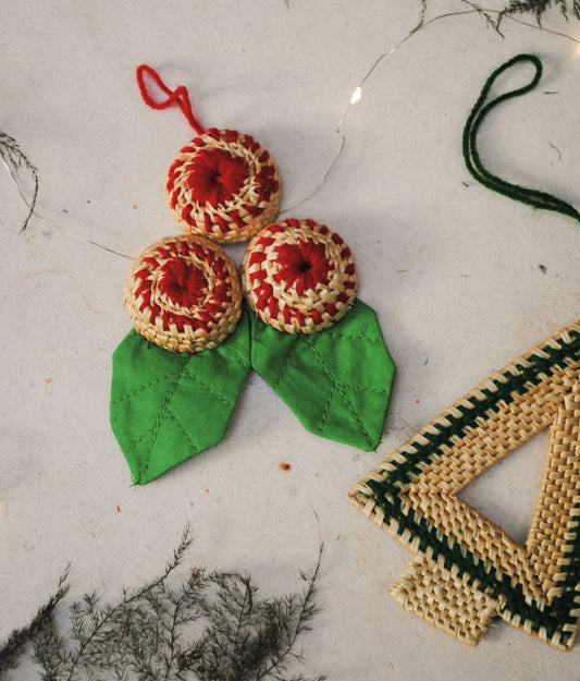 Handcrafted golden grass weavers create Christmas ornaments as new designs to keep the old art relevant in modern days