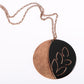 Handcrafted Copper Enamel Phyllo Coal Large Pendant