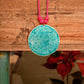 Handcrafted Turquoise Sky Copper Enamel Large Pendant