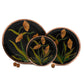 Handcrafted Copper Enamel Vasant Black Wall Plate-3 sizes