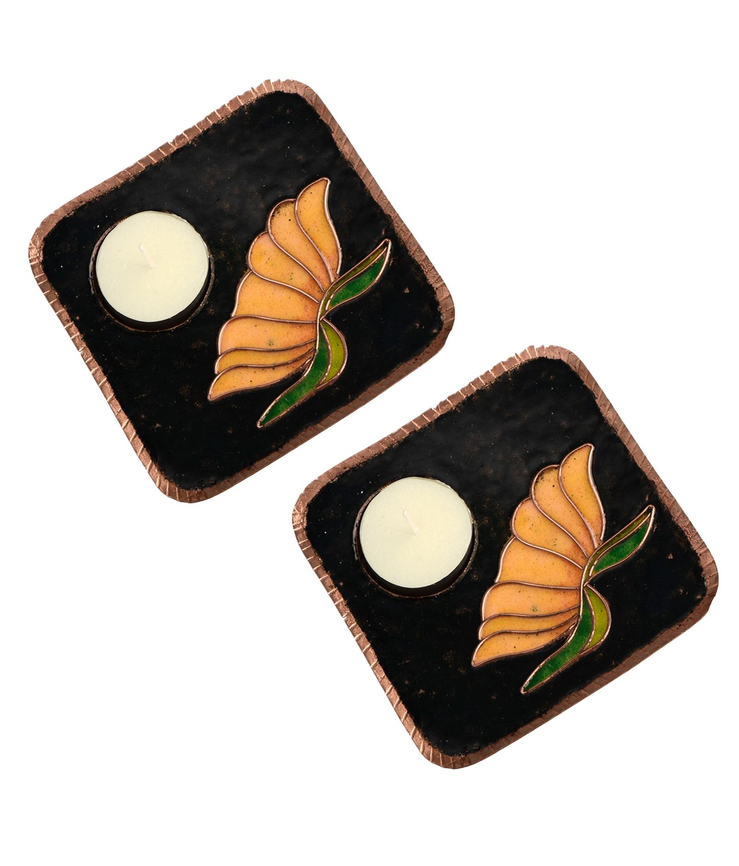 EkiBeki Handcrafted Tealight holder Vasant Single Lotus (Set of 2)