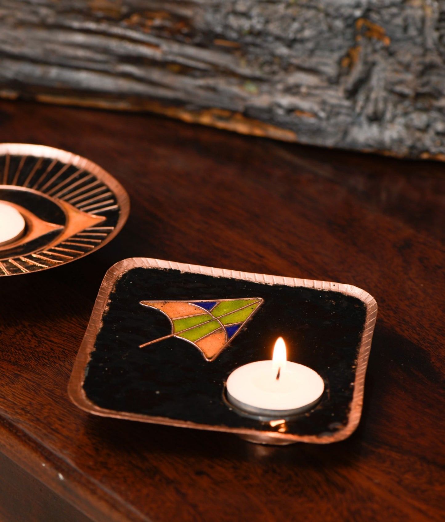 EkiBeki Handcrafted Tealight holder Zhep (Set of 2)