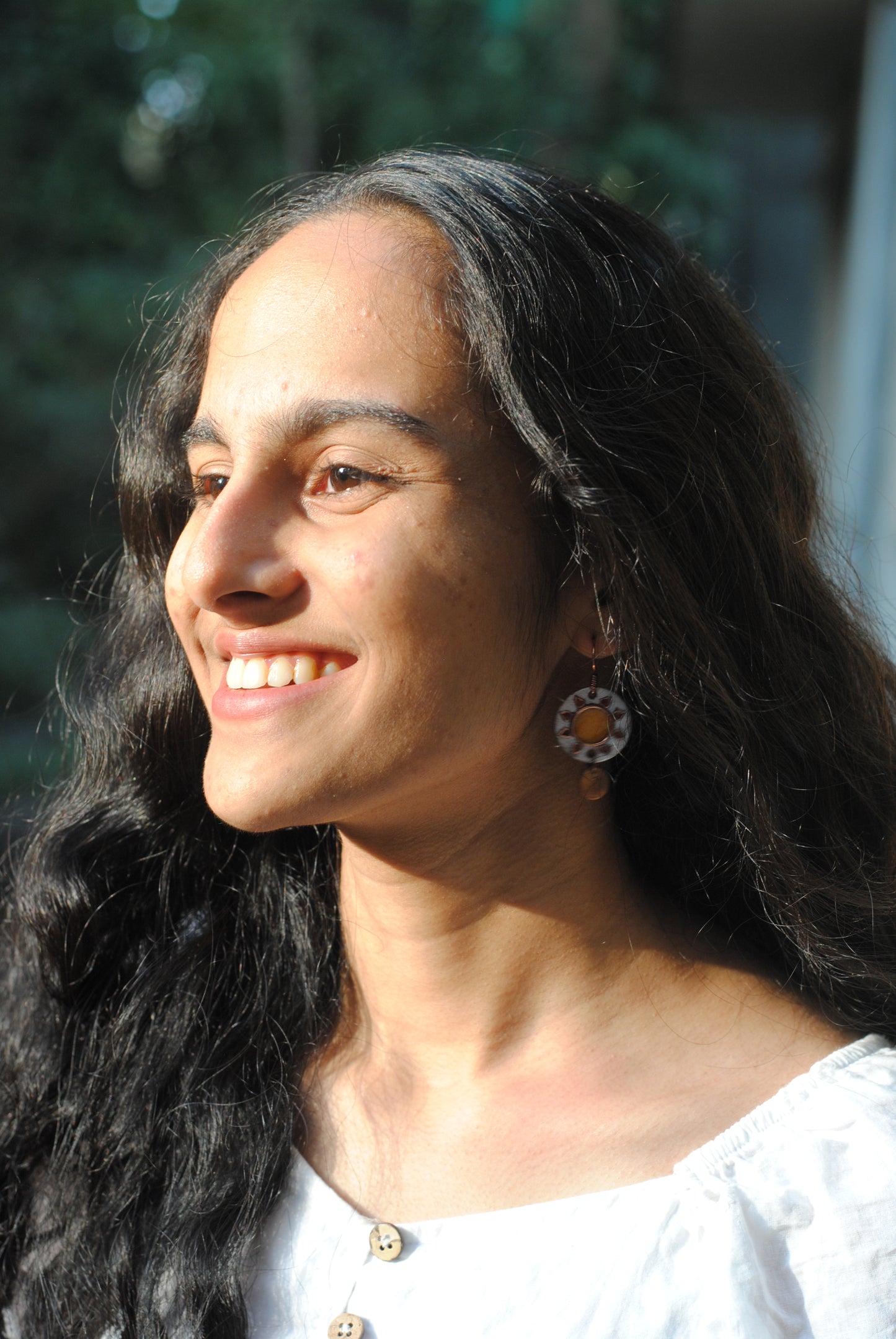 Copper enamel trinkets, funky earrings handcrafted in Maharashtra, India. Sun sooraj theme