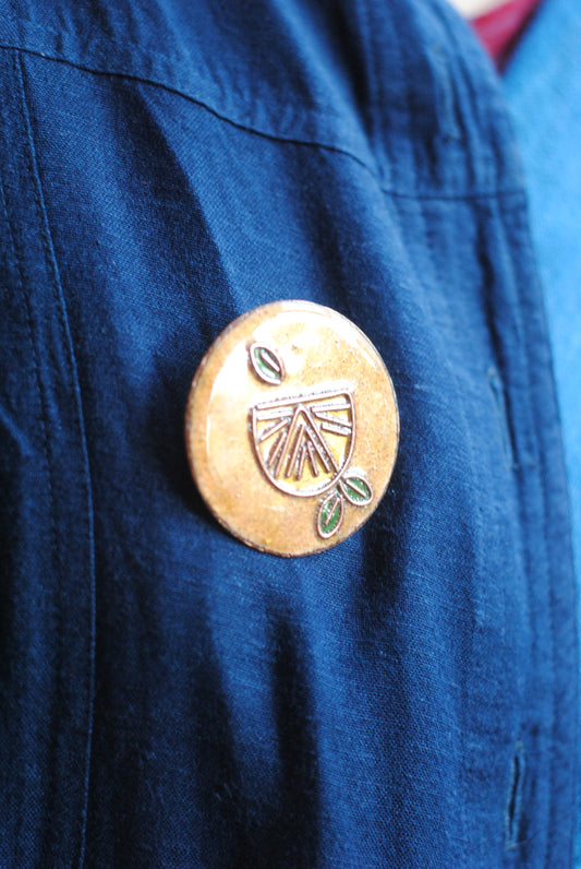 Copper enamel trinkets, funky lapel pins handcrafted in Maharashtra, India. Lemon theme