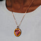 Copper enamel jewelry, funky pendant handcrafted in Maharashtra, India. Hearts dil theme