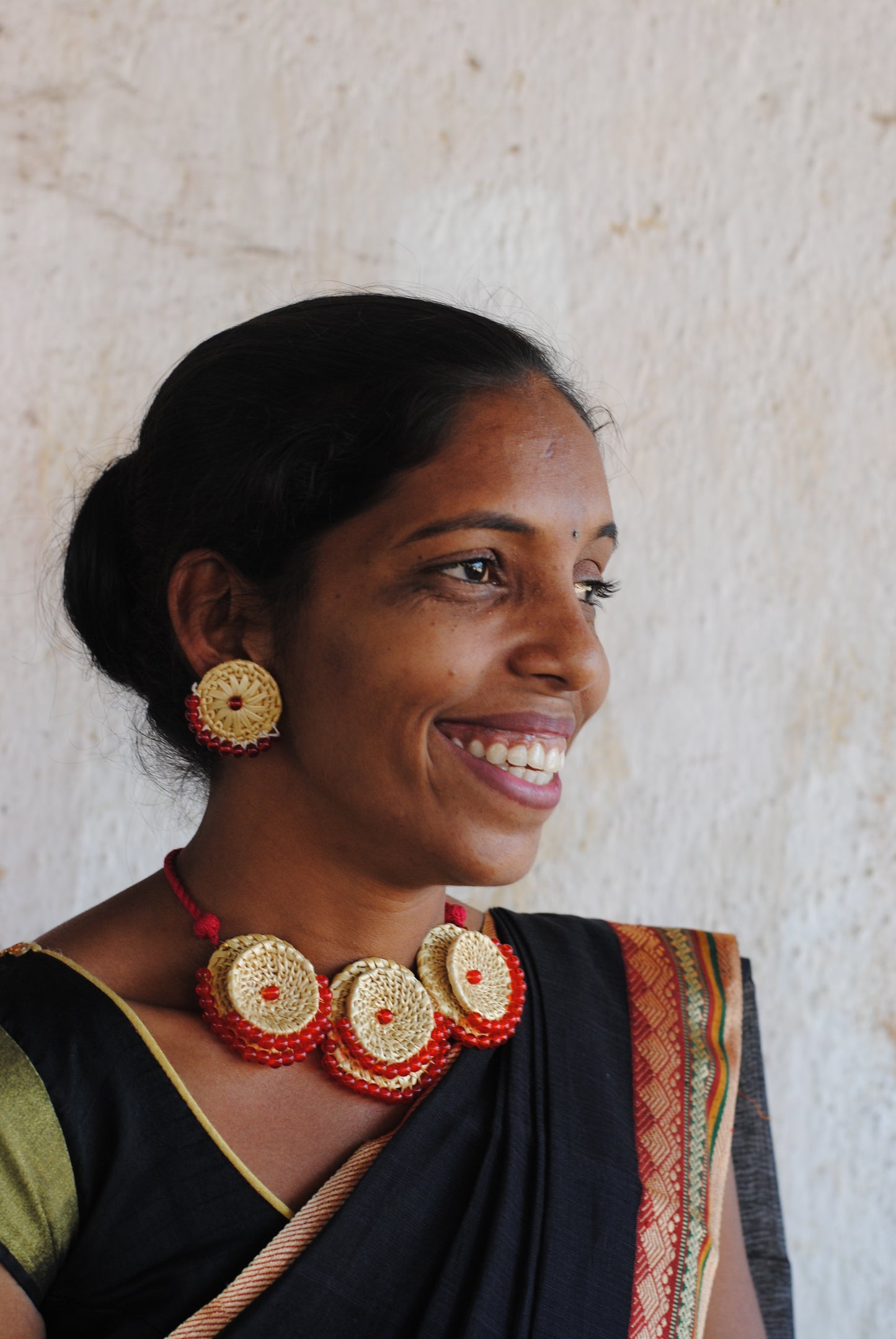 Handcrafted golden grass weavers create jewelry as new designs to keep the old art relevant in modern days