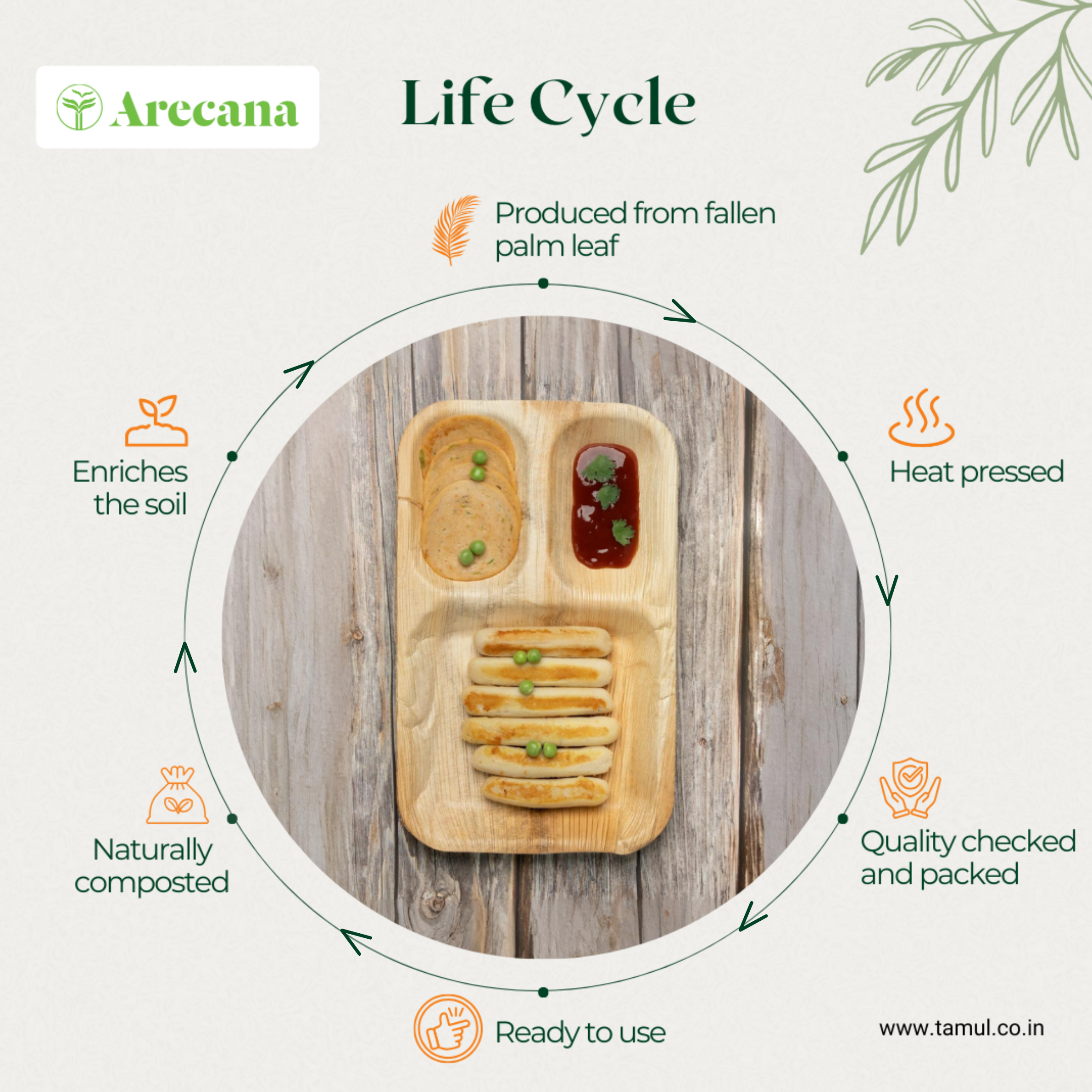 Tamul Arecana Tableware-  Partition plates