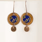 Handcrafted Earth Green/Blue Copper Enamel Earrings