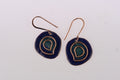 Hand Crafted Copper Enamel -  Vartul Blue Earrings