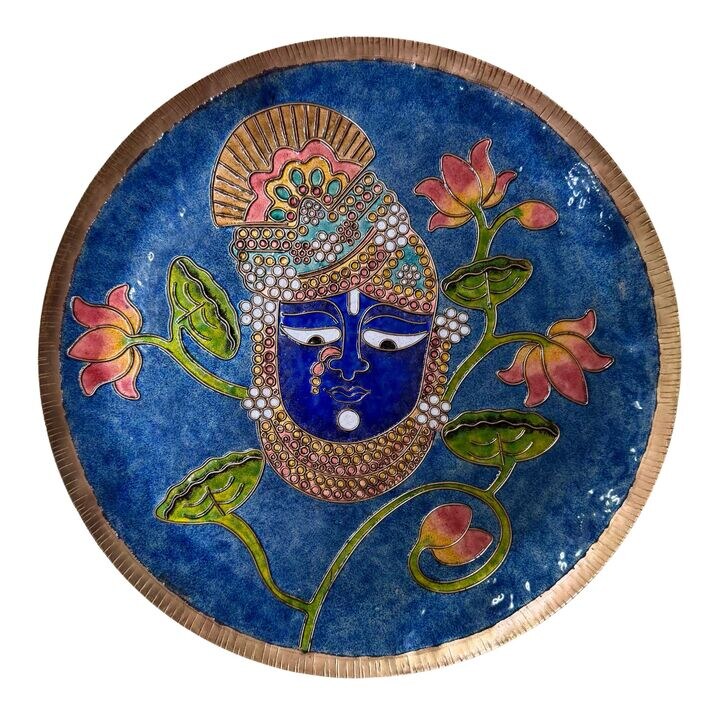 Handcrafted Pichhwai Wall Plate- Srinathji