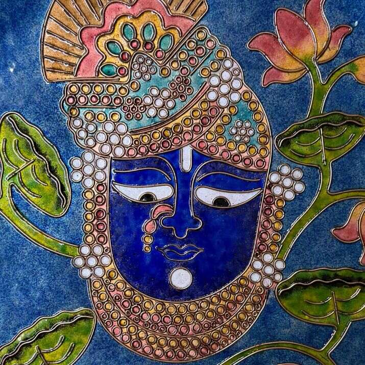 Handcrafted Pichhwai Wall Plate- Srinathji