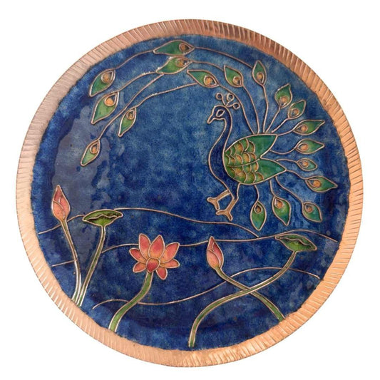 Handcrafted Pichhwai Wall Plate- Mayura
