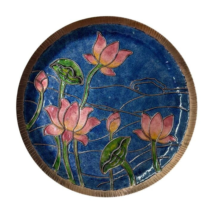 Handcrafted Pichhwai Wall Plate- Ardha Kamal Talai