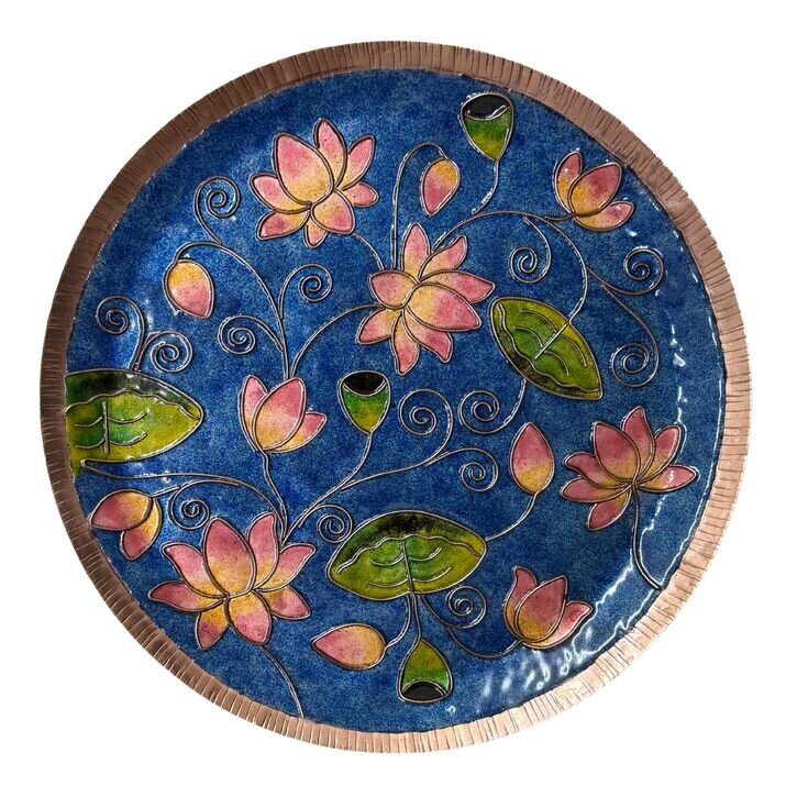 Handcrafted Pichhwai Wall Plate- Kamal Talai