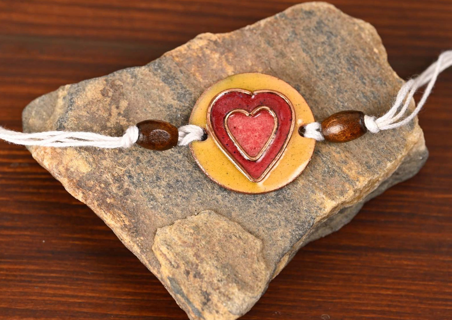 Handcrafted "Dil" Copper Enamel Rakhi by Ekibeki