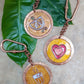 Handcrafted Copper Enamel keychains set of 3- Tea/Lemon/Heart