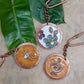 Handcrafted Copper Enamel keychains set of 3- Lemon/Flower/Tea