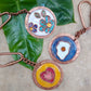 Handcrafted Copper Enamel keychains set of 3- Flower/Heart/Egg