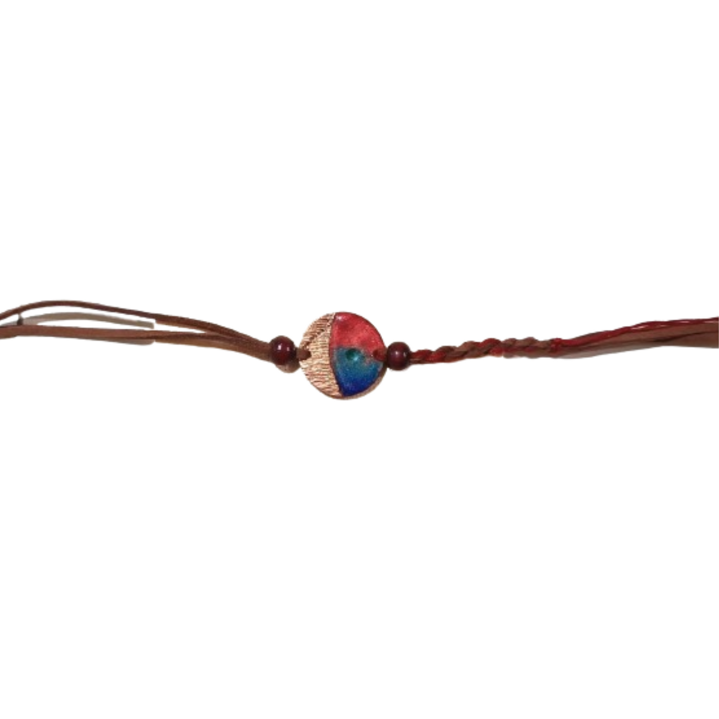 Handcrafted "Rudra" Textured Copper Enamel Rakhi by EkiBeki