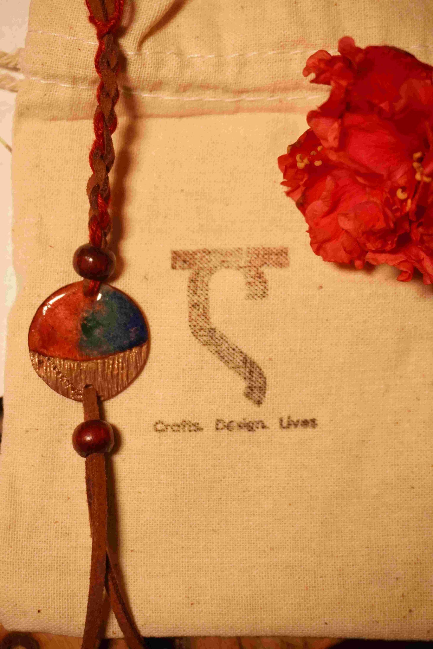 Handcrafted "Rudra" Textured Copper Enamel Rakhi by EkiBeki