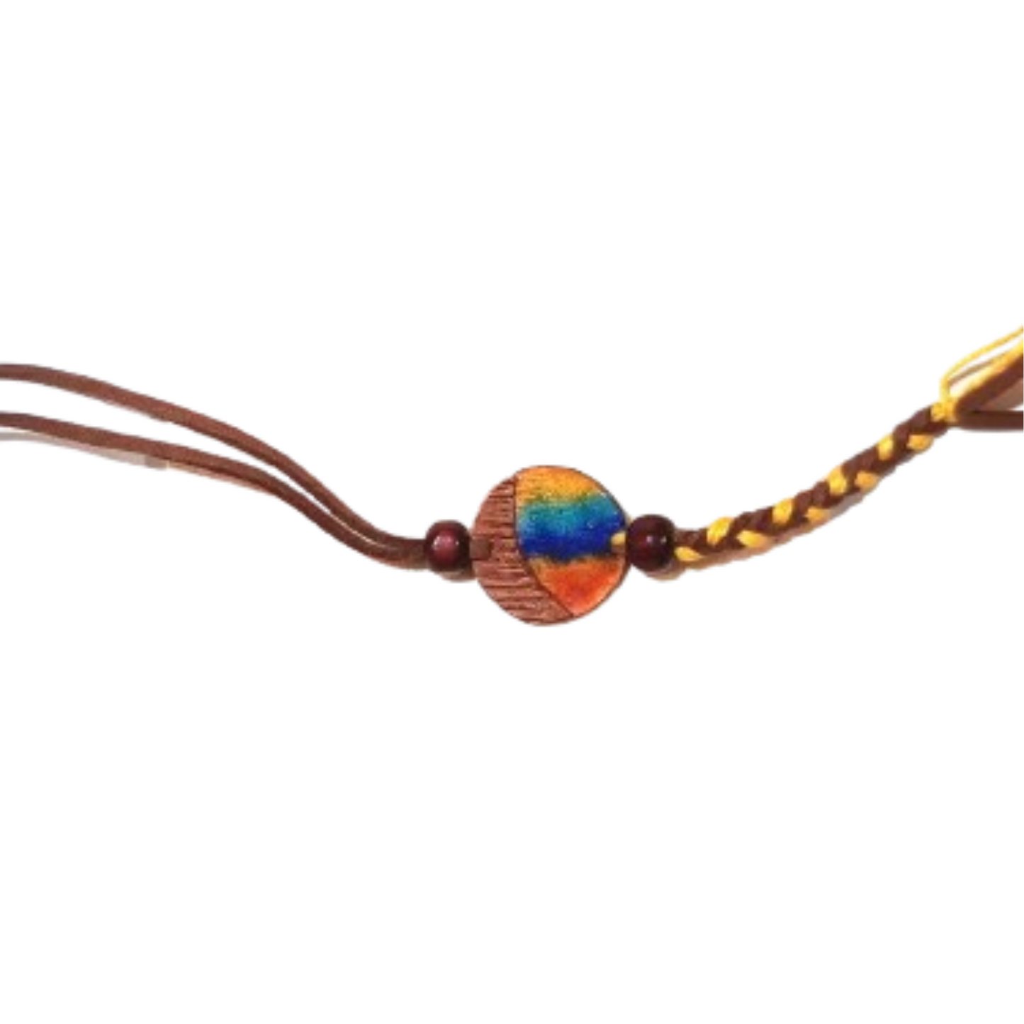 Handcrafted "Indraa" textured Copper Enamel Rakhi by EkiBeki