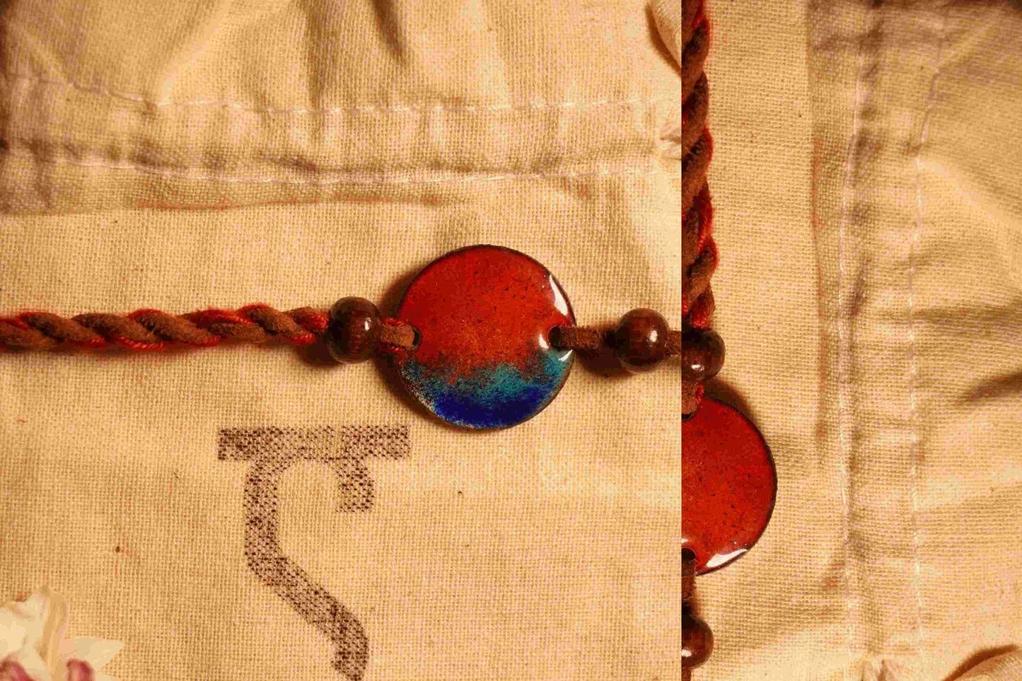 Handcrafted "Rudra" Copper Enamel Rakhi by EkiBeki