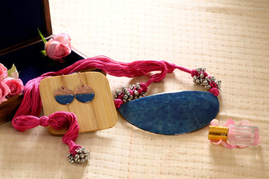 Neela Ardha-Chandra handcrafted jewelry set
