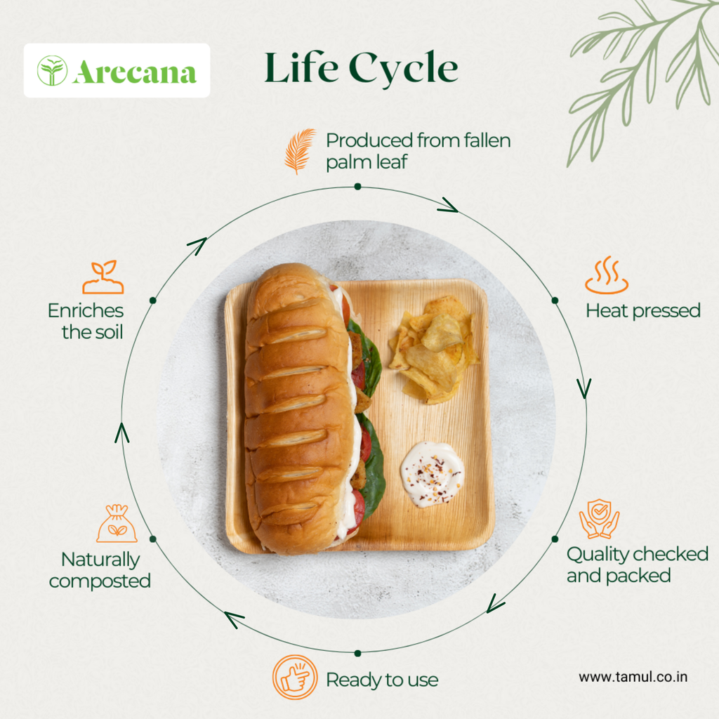 Tamul Arecana Tableware-  Square plate
