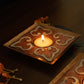 EkiBeki Handcrafted Tealight holder Rangoli Peach Square (Set of 2)