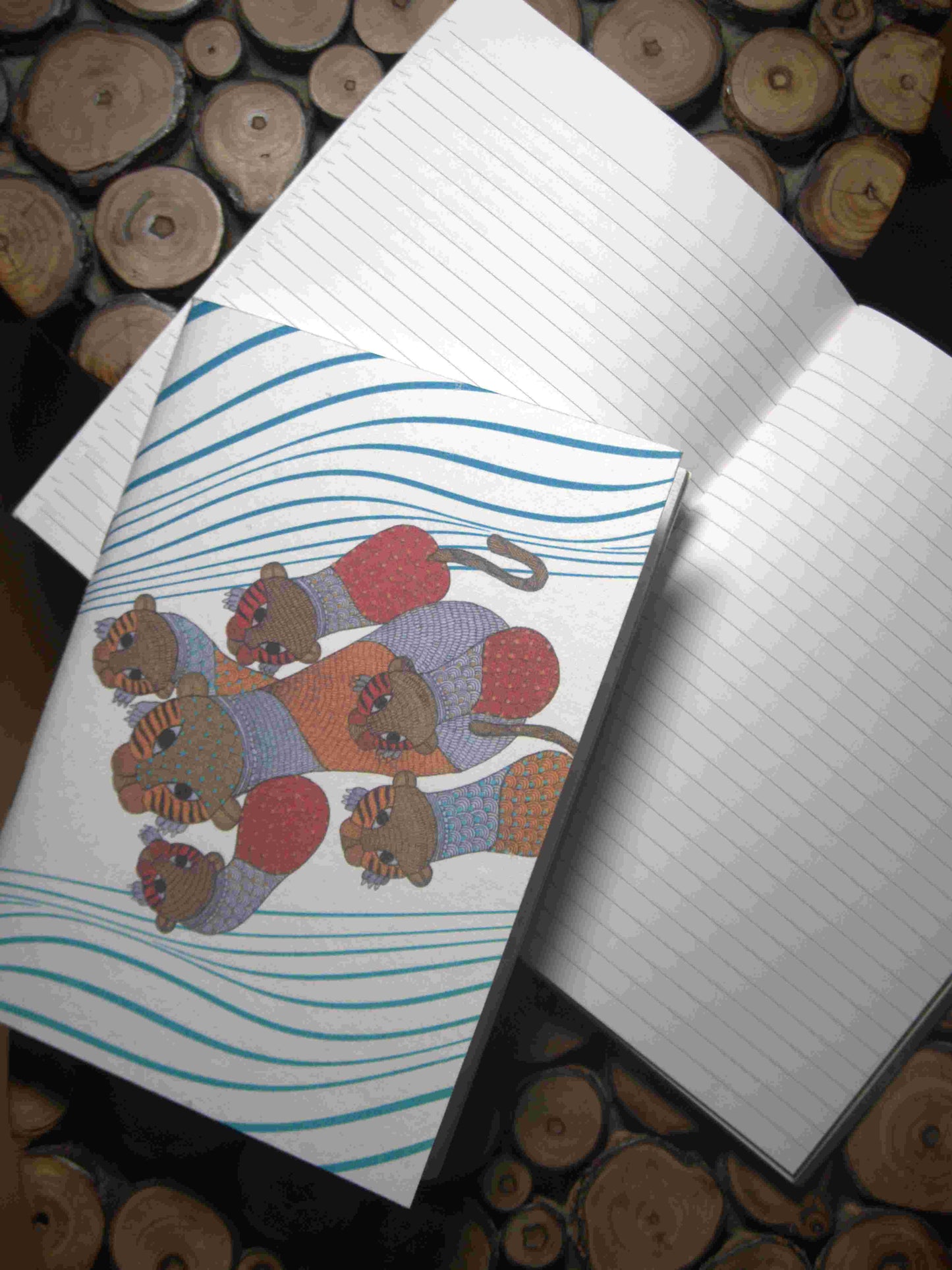 Gond Tiger motif Baagh Softbound notebook