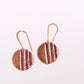 Hand Crafted Copper Enamel -  Crinkle Fire Earrings Small