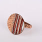 Hand Crafted Copper Enamel -  Crinkle Fire Ring