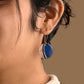 Hand Crafted Copper Enamel -  Kakan Blue Earrings